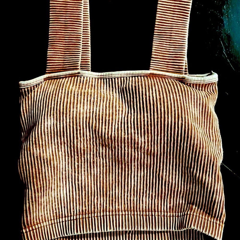 Zenana Outfitters Ribbed Tan Crop Top Bralette